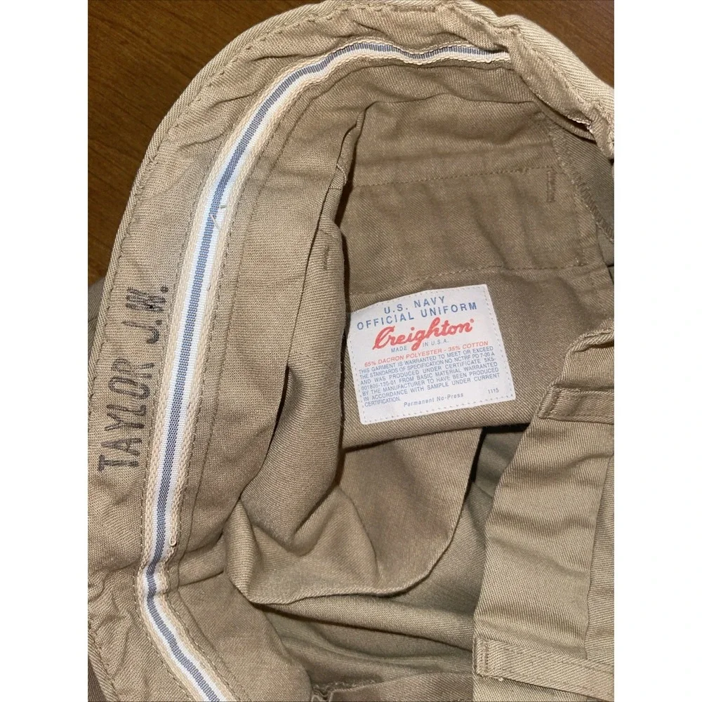 Creighton‎ U.S. Navy Official Uniform Military Pants Men 30x32 Beige USA